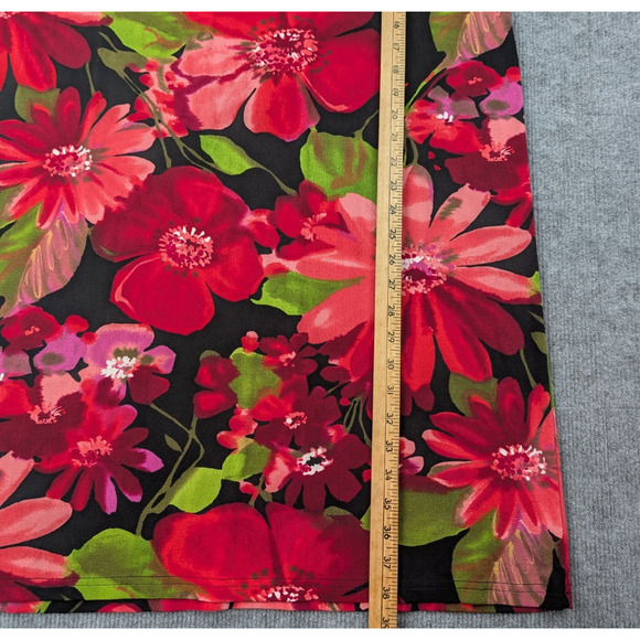 Vintage Kathy Ireland Skirt Womens XL Floral Slinky Pull On 90s Phoebe Buffet - Picture 3 of 6